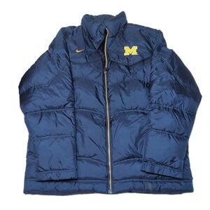 Nike Team Apparel Michigan Winter Puffer Jacket W/ Hood XL Down Filled